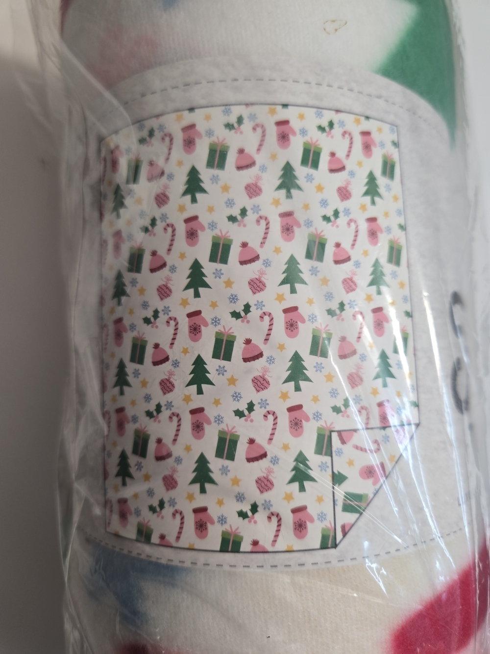 Birch Trail White Holiday Christmas Printed Fleece Throw. | 50" x 60" - Picture 2 of 6